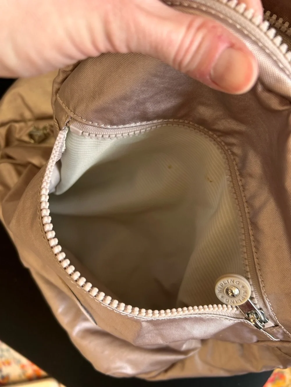 Kipling Pink Metallic Diaper Bag/Backpack- 15.5”
